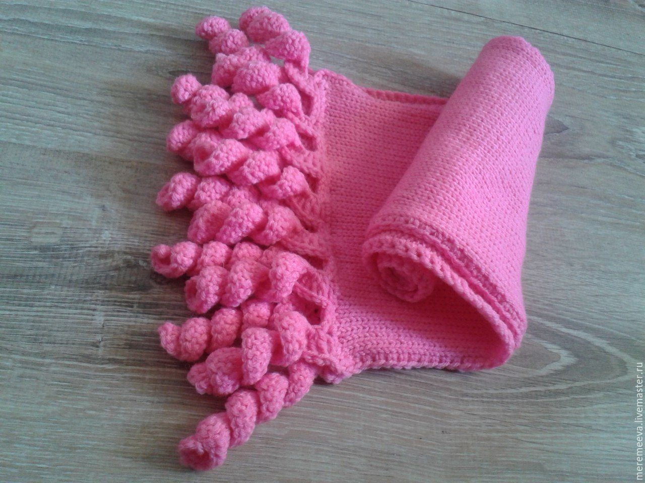 Детский шарфик спицами для малыша 1 год