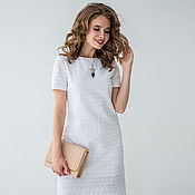 Одежда handmade. Livemaster - original item Sheath dress made of cotton embroidery Openwork, white lace dress. Handmade.