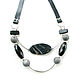 Leather necklace with onyx, black multi-row necklace 'Cosmos'. Necklace. Irina Moro. My Livemaster. Фото №6