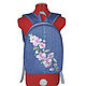 Denim backpack Winter cherry. Backpacks. Handmade shop. My Livemaster. Фото №6