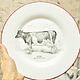 Винтаж: Керамическая тарелка Корова Cow в стиле Прованс, Тарелки винтажные, Азов,  Фото №1