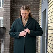 Одежда handmade. Livemaster - original item coat: Demi-season coat dark needles. Handmade.