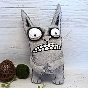 Куклы и игрушки handmade. Livemaster - original item I really want love. Plush grey cat by Vasya Lozhkin. Handmade.