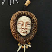 Украшения handmade. Livemaster - original item Cameo bone and wood carving. Carved pendant of a Shaman.Talisman Amulet. Handmade.
