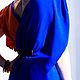 Платье с запахом сзади, (сине-оранжевое, двуцветное). Платья. L-Sav design, by JuLia Savina. Ярмарка Мастеров.  Фото №4