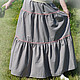 Long skirt tiered 'Cranberry juice',summer skirt,cotton. Skirts. Anna Podivilova (Scirts and bags). Online shopping on My Livemaster.  Фото №2