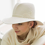 Аксессуары handmade. Livemaster - original item Tulip hat with wicker decor. Color milk. Handmade.