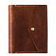Leather notebook with pocket hand sewn seam, Diaries, Moscow,  Фото №1