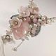 Pearl pink etude. Choker, removable floral decor, Necklace, St. Petersburg,  Фото №1