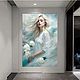 Oil painting on canvas Girl with white roses Romantic Portrait, Pictures, Novosibirsk,  Фото №1