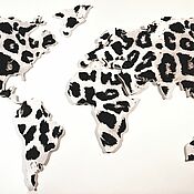 Карта мира Черная хохлома