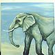 Order Oil painting 50h50 Elephant. Viktorianka. Livemaster. . Pictures Фото №3