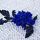 Barrette leather Blue rose. Leather flowers. Decoration leather. Hairpins. lanssveta. My Livemaster. Фото №5