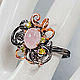 925 sterling silver ring with natural morganite and chrysolites. Rings. Silverjewels. My Livemaster. Фото №6