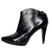 Винтаж handmade. Livemaster - original item 37 size! Reptile ankle boots made of genuine patent leather. Handmade.
