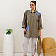 Khaki shirt with embroidery Linen with viscose. Blouses. NATALINI. My Livemaster. Фото №15