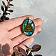 Pendant,jewelry resin pendant with green leaf, Pendants, Moscow,  Фото №1