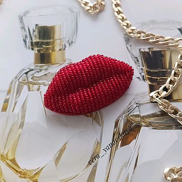 Украшения ручной работы. Ярмарка Мастеров - ручная работа Брошь губы. Handmade.