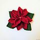 poinsettia, Christmas star,Christmas, new year, flower, knitted flower, a flower made of yarn, Christmas, decoration of the interior. © https://www.livemaster.ru/item/edit
