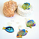 Pendientes Transparentes Peces De Mar Azul Peces De Mar Resina Epoxi. Earrings. WonderLand. My Livemaster. Фото №5