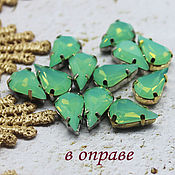 Материалы для творчества handmade. Livemaster - original item Rhinestones in DACs 8/13 mm Green opal. Handmade.