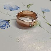 Украшения handmade. Livemaster - original item Wedding ring gold 585, Zirconia. Handmade.