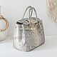 Сумка в стиле Hermes Birkin 30 из кожи питона жемчужная. Классическая сумка. PYTOSHASHOP. Ярмарка Мастеров.  Фото №5