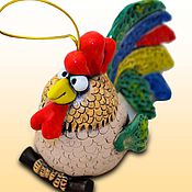 Сувениры и подарки handmade. Livemaster - original item Rooster ceramic bell. Cock the symbol of 2017. Cock of clay. Handmade.