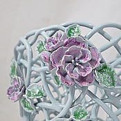 Цветы и флористика handmade. Livemaster - original item Pots of Violets lilac. Handmade.