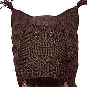 Аксессуары handmade. Livemaster - original item Hat with Owl ears knitted for women and children. Handmade.
