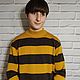 Order Yellow striped sweater. Knitted Things For All (matronka). Livemaster. . Mens sweaters Фото №3