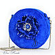 Blue poppy Women's round suede bag drum with flower. Classic Bag. flowersstyle (flowersstyle). Online shopping on My Livemaster.  Фото №2