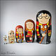 Матрешка 5-местная Гарри Поттер / Harry Potter. Прикольные подарки. Зоя Кривенкова. Интернет-магазин Ярмарка Мастеров.  Фото №2