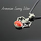Geghard pendant made of 925 sterling silver with coral BS0045, Pendant, Yerevan,  Фото №1