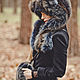 Fox fur hat in blue. Hat with ear flaps. Forestfox. Family Fur Atelier. Online shopping on My Livemaster.  Фото №2