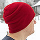 Double cashmere beanie hat (cashmere/merino, unisex model), Caps, Balahna,  Фото №1