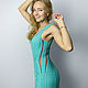 The dress is knitted asymmetrical with a pattern of leaves, Dresses, Balahna,  Фото №1