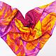 Handkerchief satin `leaves at dawn` silk 100% silk 100% silk Batik Paradise from Natalia Sorokina Scarf batik Handmade Batik Fair masters Handmade original painting Scarf, women's
