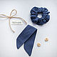 Order Fabric volumetric elastic band for hair Molinia (blue, mustard). molinialife. Livemaster. . Scrunchy Фото №3