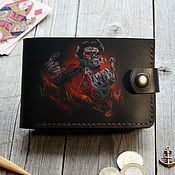 Сумки и аксессуары handmade. Livemaster - original item Leather Wallet with a Zombie rocker pattern. Handmade.