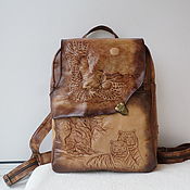 Сумки и аксессуары handmade. Livemaster - original item Women`s leather backpack with photo engraving to order for Irina.. Handmade.
