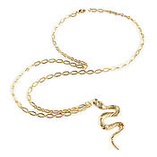 Украшения handmade. Livemaster - original item Snake pendant, snake pendant, gold-plated snake pendant. Handmade.