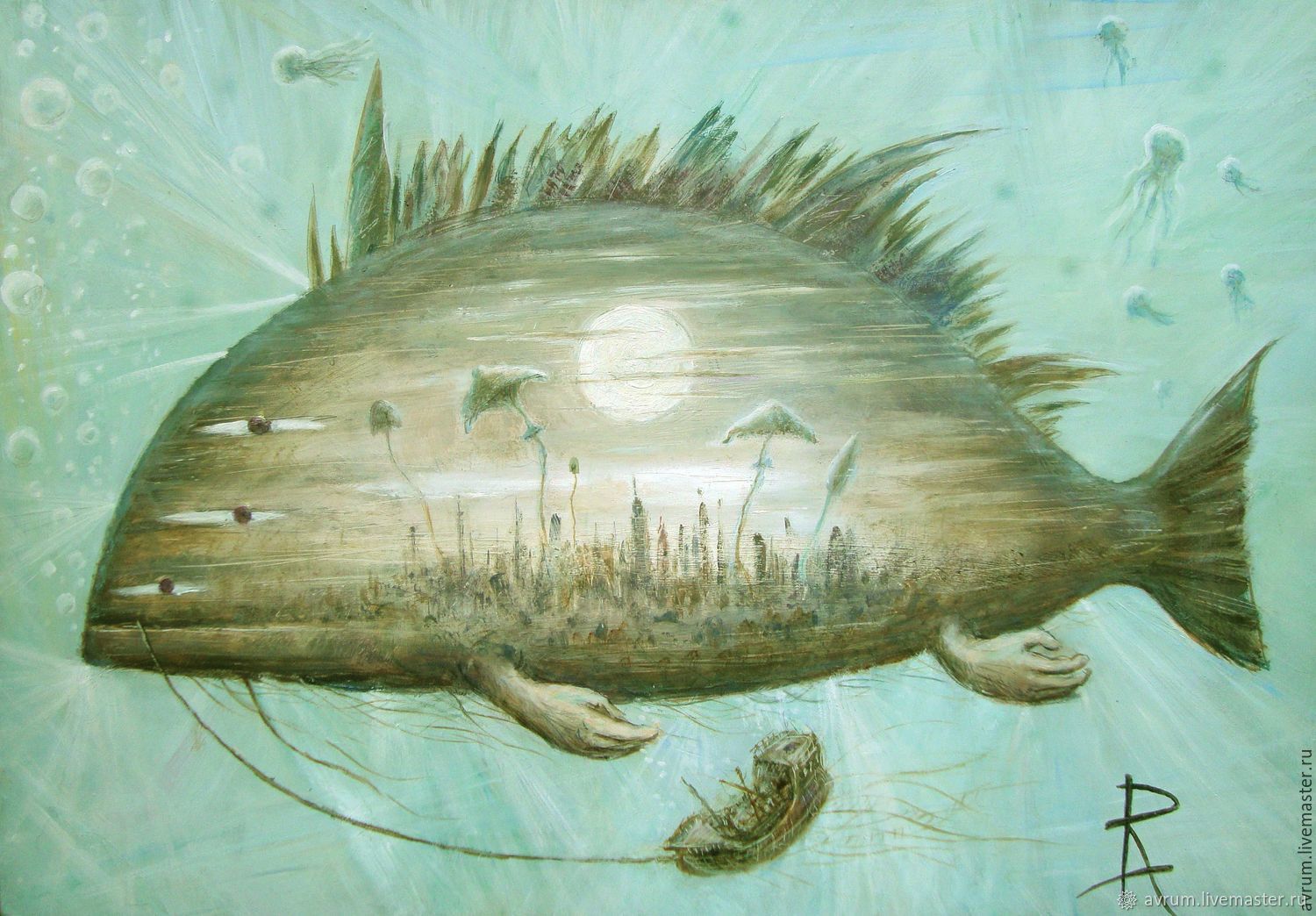 Грузинская живопись рыба