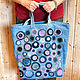 Джинсовая сумка шоппер через плечо в стиле сашико. Сумка-шоппер. Galka-toys. Интернет-магазин Ярмарка Мастеров.  Фото №2
