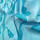 Turquoise blue handkerchief 'sky garden' silk 100% satin Batik. Shawls1. Silk Batik Watercolor ..VikoBatik... My Livemaster. Фото №6