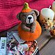 Амигуруми Halloween игрушка мишка в тыкве. Прикольные подарки. Natural_beads. Интернет-магазин Ярмарка Мастеров.  Фото №2