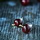Little red cherries-pusset earrings. Stud earrings. Ukrasheniya v podarok ToutBerry. Ярмарка Мастеров.  Фото №6