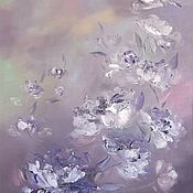 Картины и панно handmade. Livemaster - original item Oil painting with abstract peonies. Fancy flowers in oil. Handmade.
