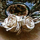 Piala `Black coffee, white chocolate`. Ceramic flowers Elena Zaichenko
