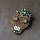 Day of the dead Memento mori jewelry Embroidery skull brooch, Brooches, Moscow,  Фото №1